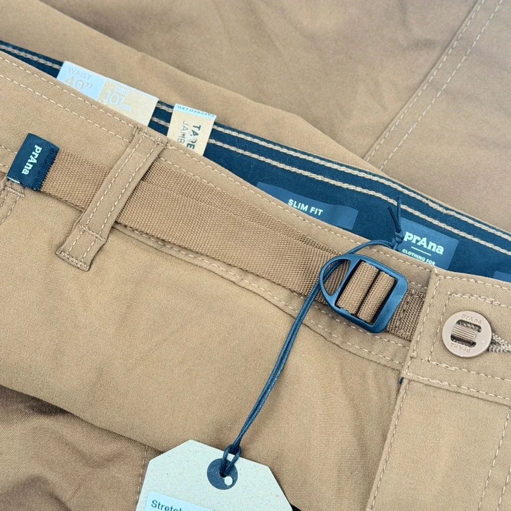 Prana Stretch Zion Slim Pant II Mens 40x34 Sepia Brown Tapered Leg 1969831 NWT